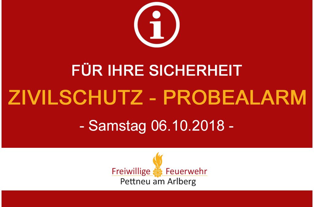 Zivilschutz-Probealarm – 06.10.2018