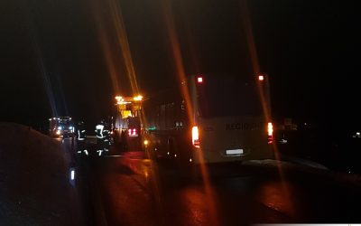 Motorbrand bei einem Bus